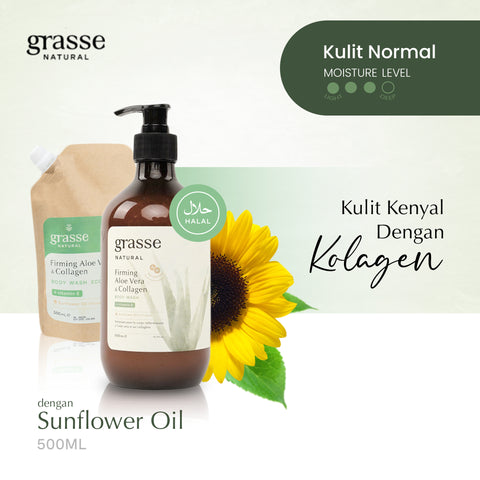 Grasse Natural Firming Aloe Vera and Collagen - Sunflower Oil Body Wash