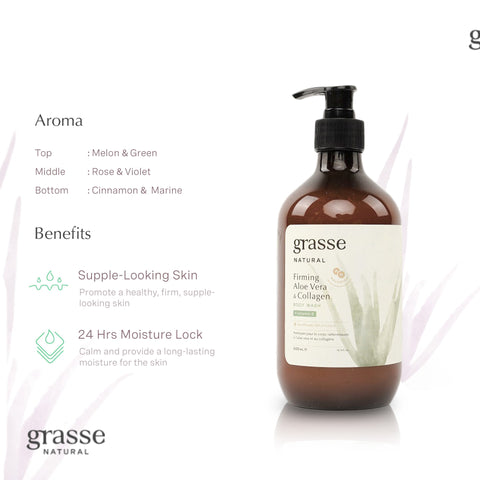 Grasse Natural Firming Aloe Vera and Collagen - Sunflower Oil Body Wash
