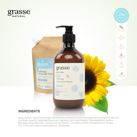 Grasse Natural Calming Geranium Forest Body Wash